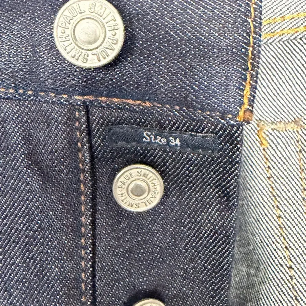 Paul Smith Jeans W36 Blue Dark Denim Slim Straight Selvedge Raw Indigo Casual